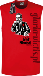 The Józef Piłsudski Modern Style - bezrękawnik męski - czerwony