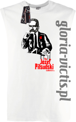 The Józef Piłsudski Modern Style - bezrękawnik męski - biały