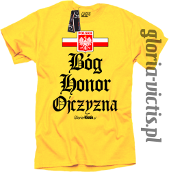 Bóg Honor Ojczyzna - Koszulka męska żółta