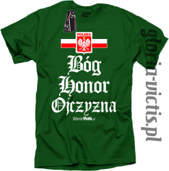 Bóg Honor Ojczyzna - Koszulka męska zielona 