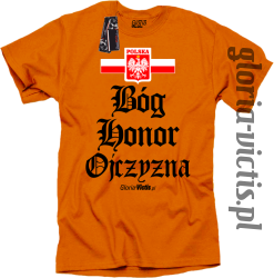 Bóg Honor Ojczyzna - Koszulka męska pomarańcz 