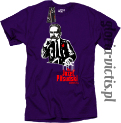 The Józef Piłsudski Modern Style - koszulka męska -fioletowy