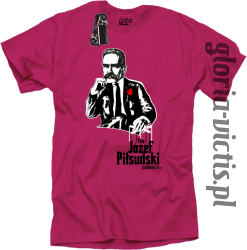 The Józef Piłsudski Modern Style - koszulka męska - fuksja