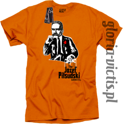 The Józef Piłsudski Modern Style - koszulka męska - pomarańczowy