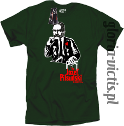 The Józef Piłsudski Modern Style - koszulka męska - butelkowy
