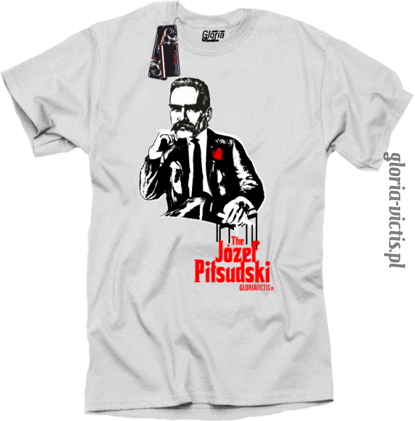 The Józef Piłsudski Modern Style - koszulka męska  biały